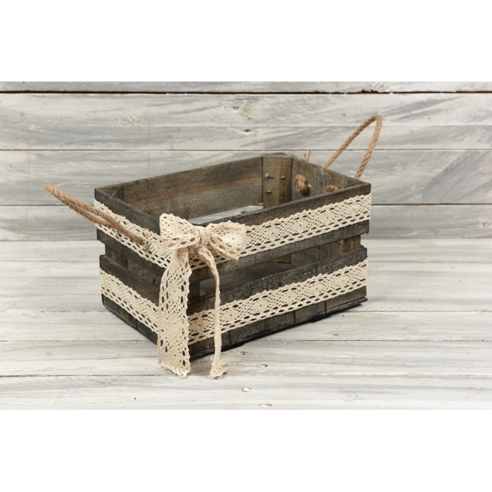 Ξύλινο τελάρο με δαντέλα 50x30cm